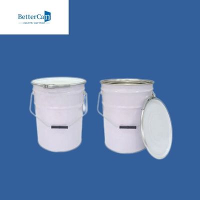 Seau en acier blanc de 5 gallons, réutilisant de vieux bidons de peinture pour emballer le revêtement marin
