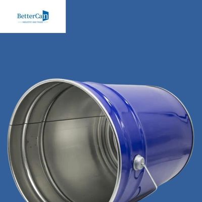 Seau bleu de peinture en métal de 5 gallons, métal rond Pail With Handle
