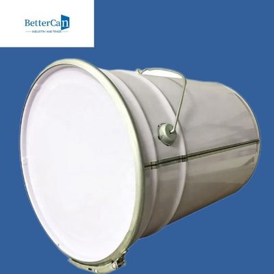 Seau blanc en métal 20L, seau en métal de 5 gallons avec fermer à clef le couvercle