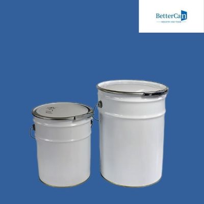 Boîte chimique de peinture extérieure en métal 20L de seau fait sur commande de peinture       Avec le couvercle de fleur