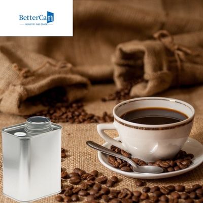 café Bean Tin Rust Resistant Square Tea Tin Cans en métal 9Oz