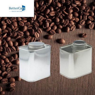 Café carré vide Bean Tin Container 18Oz L95mm*W75mm*H115mm