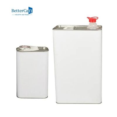 Un matériel rectangulaire blanc de fer-blanc de boîte en métal de gallon pour l'huile à moteur