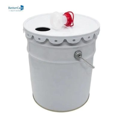 Le blanc de décoration rond de la boîte 20L de peinture peignent le seau de 5 gallons