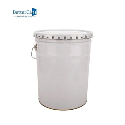Le blanc de décoration rond de la boîte 20L de peinture peignent le seau de 5 gallons