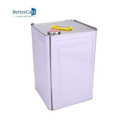Seau de peinture carré vide en étain métal seau 20L avec couvercle en métal