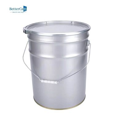Le blanc de décoration rond de la boîte 20L de peinture peignent le seau de 5 gallons