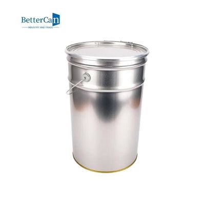 Grands seaux en métal de 25 litres, seau vide de peinture durable avec la bande scellée de mousse