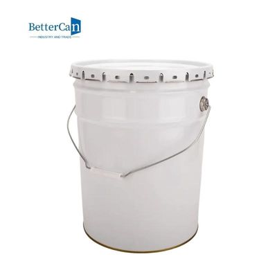 Grands seaux en métal de 25 litres, seau vide de peinture durable avec la bande scellée de mousse