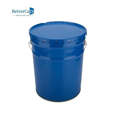Tin Buckets peint durable, métal vide bleu Pail With Lock Ring