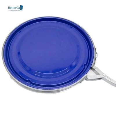 Tin Buckets peint durable, métal vide bleu Pail With Lock Ring