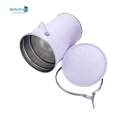 La peinture de décoration blanche peut seau en métal de 5 gallons avec le couvercle ISO9001 approuvé
