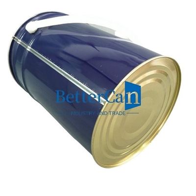 Un seau d' étain blanc de 5 gallons et un seau d' étain de 5 litres avec un joint en caoutchouc