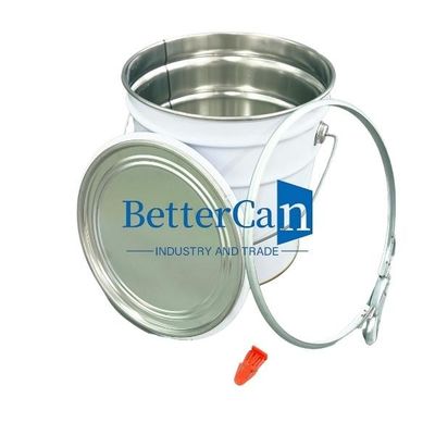 Seau blanc de la peinture 5L métal Tin Pail With Lock Ring de 5 gallons