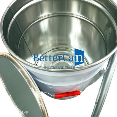Seau blanc de la peinture 5L métal Tin Pail With Lock Ring de 5 gallons