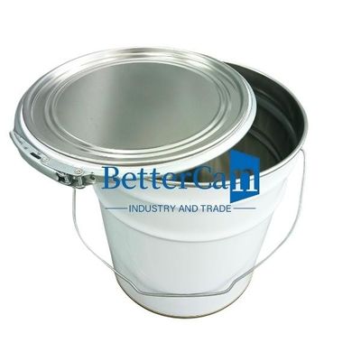Seau blanc de la peinture 5L métal Tin Pail With Lock Ring de 5 gallons