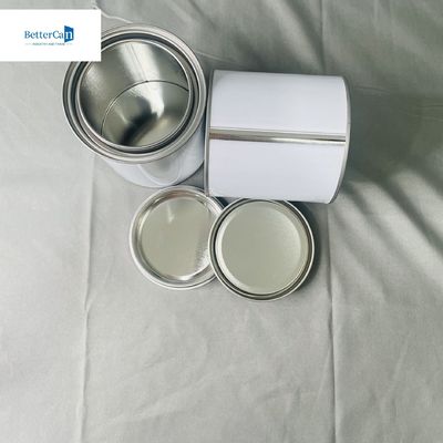 0Épaisseur de.28 mm Boîtes d' étain de peinture blanche ronde à triple couverture étroite 1 litre carré Boîte d' étain vide