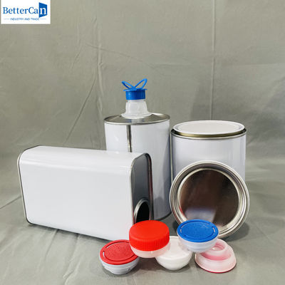 Boîtes d' étain vides rectangulaires de 1 litre avec un bouchon en plastique