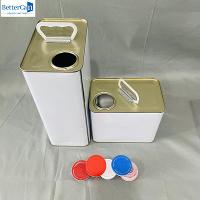 3.75 litres d' étain de peinture blanche recouvert 1 gallon d' étain carré vide