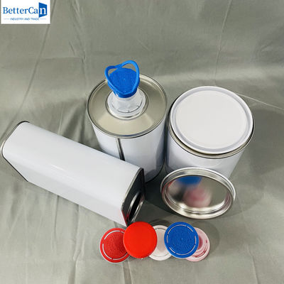 3.75 litres d' étain de peinture blanche recouvert 1 gallon d' étain carré vide