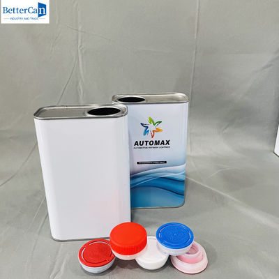 3.75 litres d' étain de peinture blanche recouvert 1 gallon d' étain carré vide